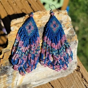 Hand Beaded Native Style Earrings